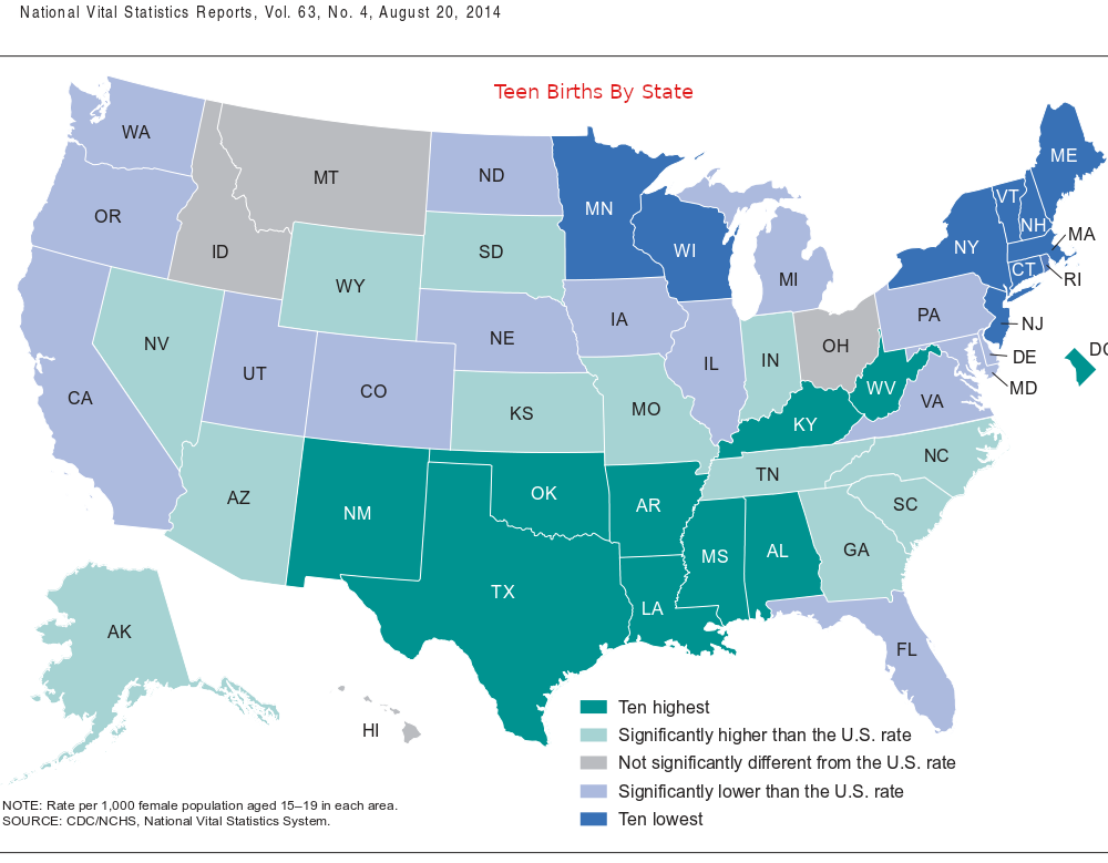Teen Birth Rate by State